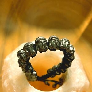 Buddha Head Cast Bead Adjustable Bracelet